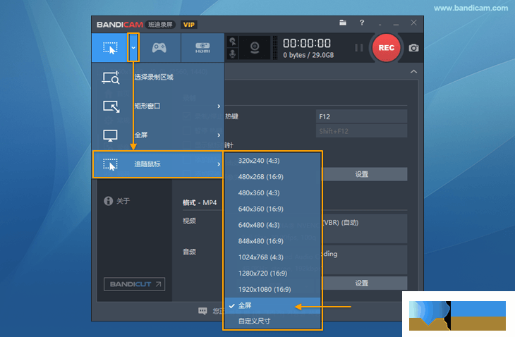 Bandicam界面5