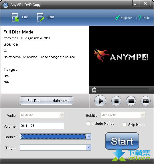 AnyMP4 DVD Copy界面