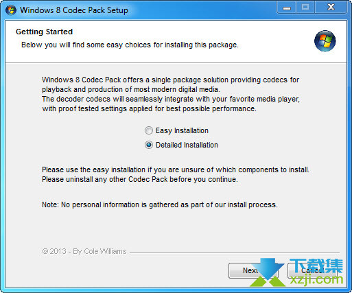 Windows 8 Codec Pack界面