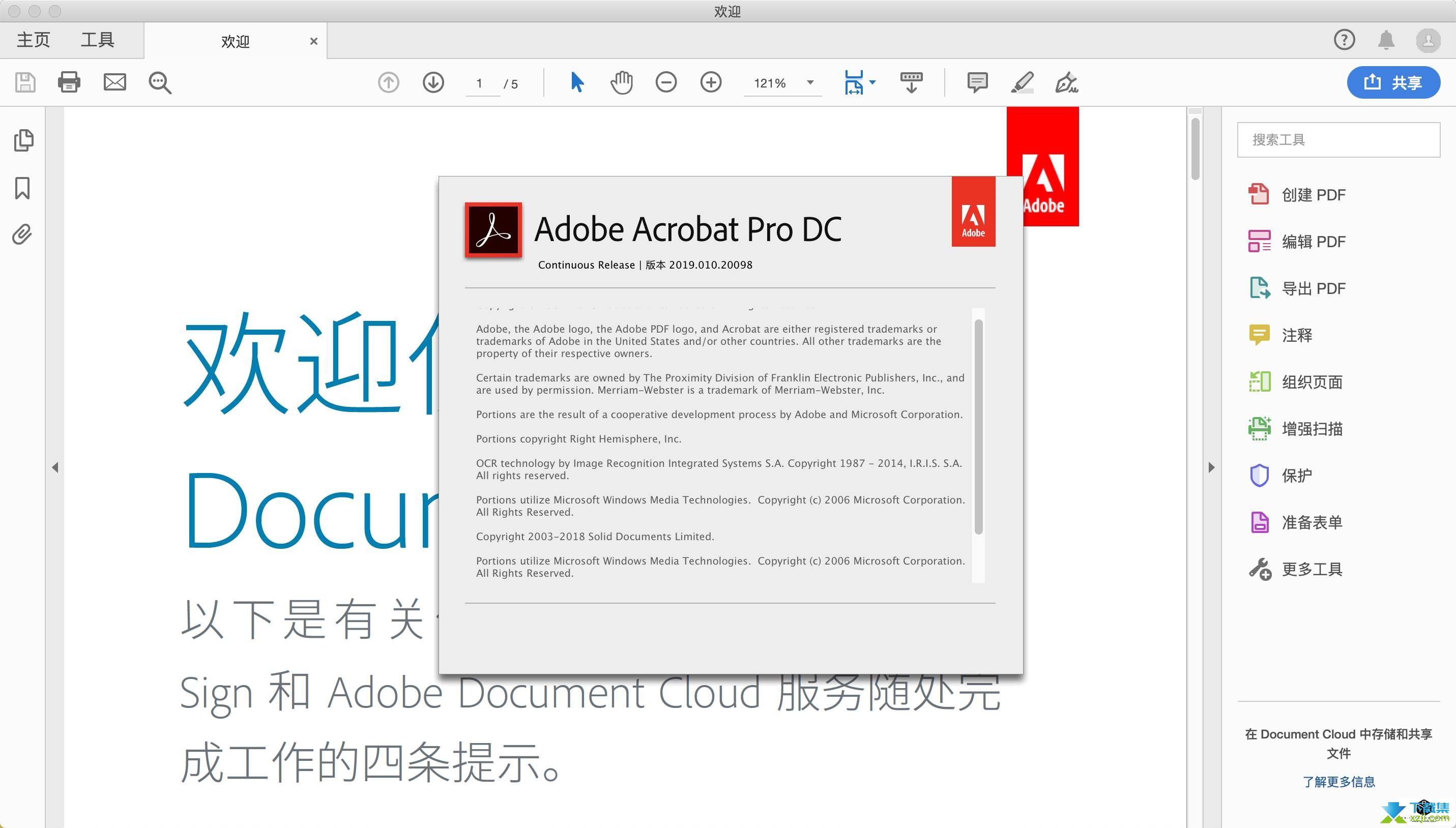 Adobe Acrobat Reader DC界面