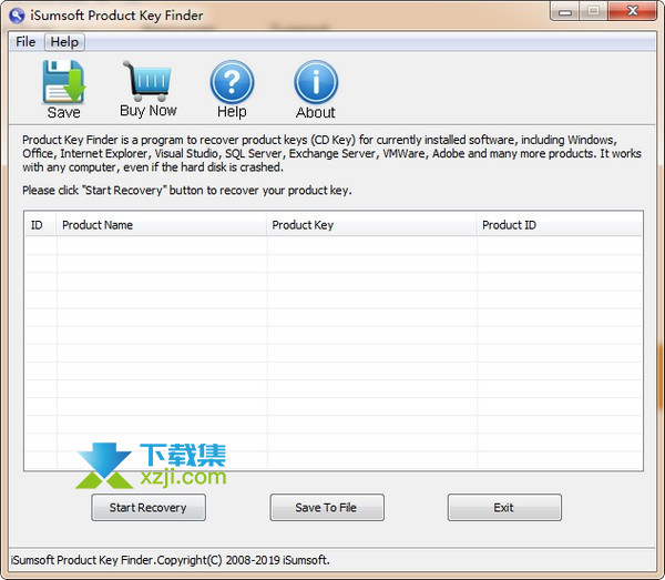 iSumsoft Product Key Finder界面