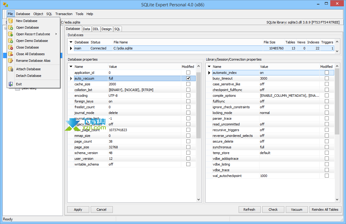 SQLite Expert Professional界面