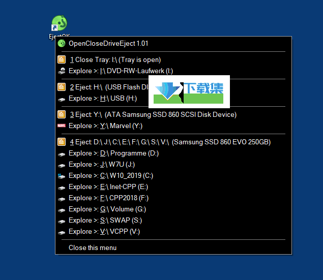 OpenCloseDriveEject界面