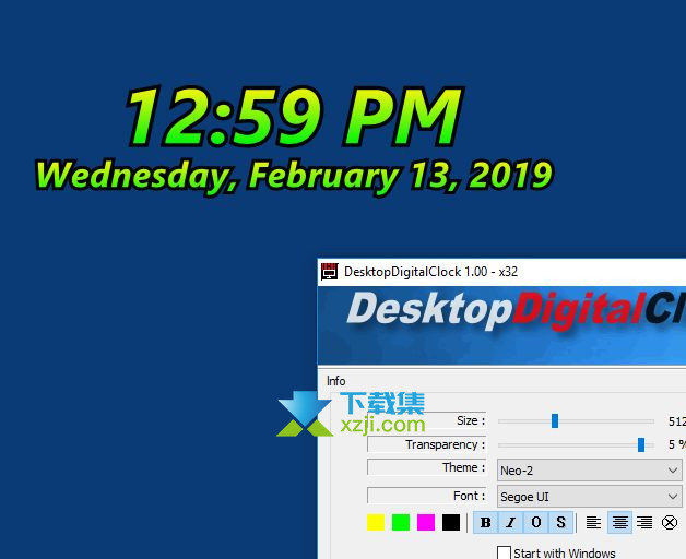DesktopDigitalClock界面1