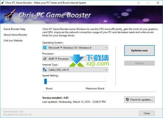 Chris-PC Game Booster界面