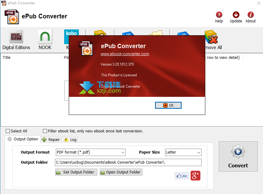 ePub Converter界面