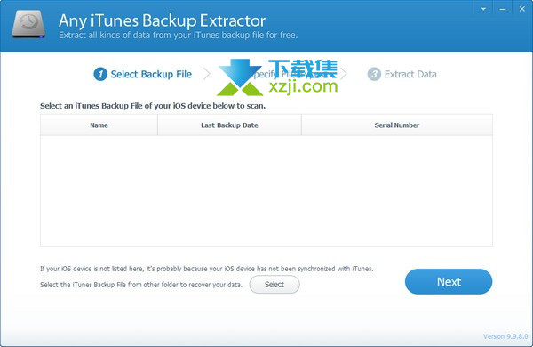 Any iTunes Backup Extractor界面