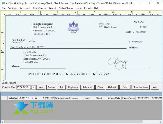 ezCheckPrinting界面