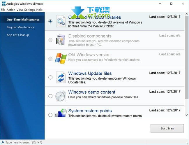 Auslogics Windows Slimmer界面