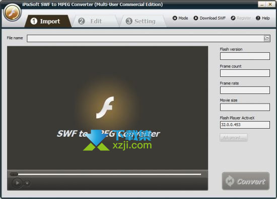 iPixSoft SWF to MPEG Converter界面