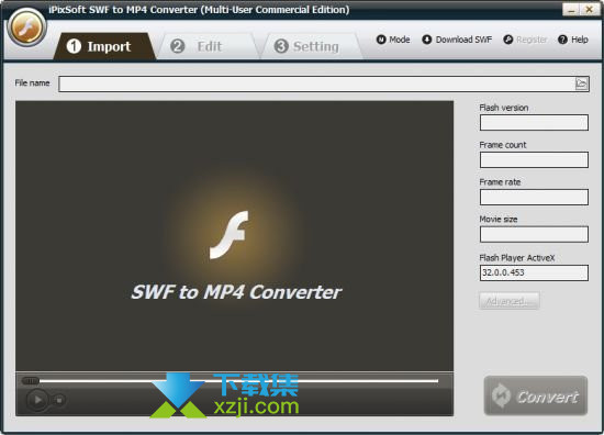 iPixSoft SWF to MP4 Converter界面