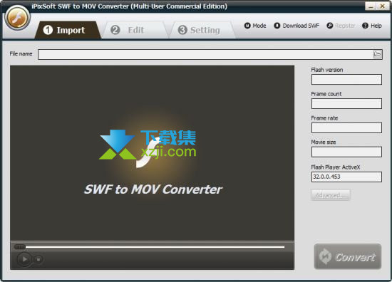 iPixSoft SWF to MOV Converter界面