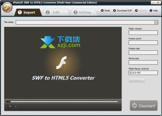 iPixSoft SWF to HTML5 Converter界面