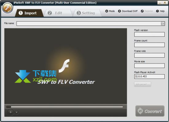 iPixSoft SWF to FLV Converter界面