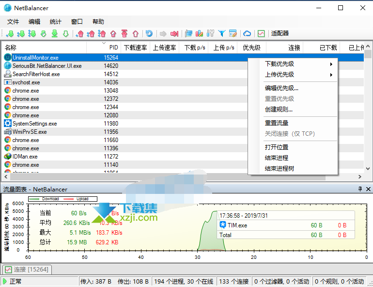 NetBalancer界面