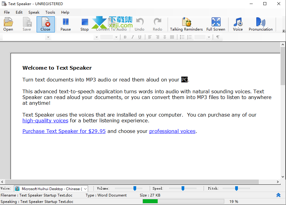 Text Speaker界面