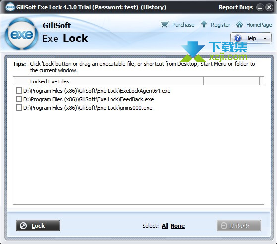 GiliSoft Exe Lock界面