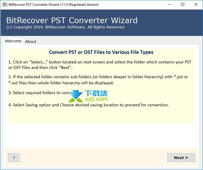 BitRecover PST Converter Wizard界面