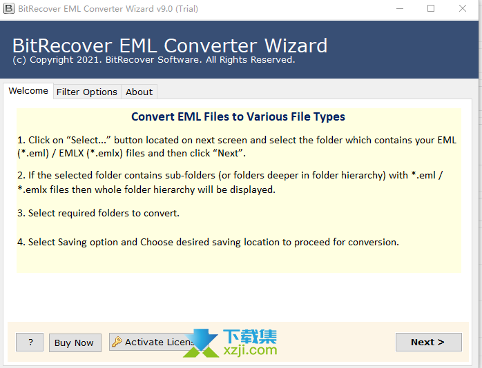 BitRecover EML Converter Wizard界面