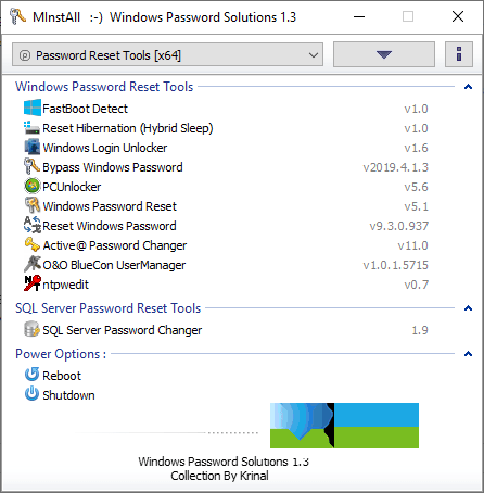 Windows Password Solutions界面