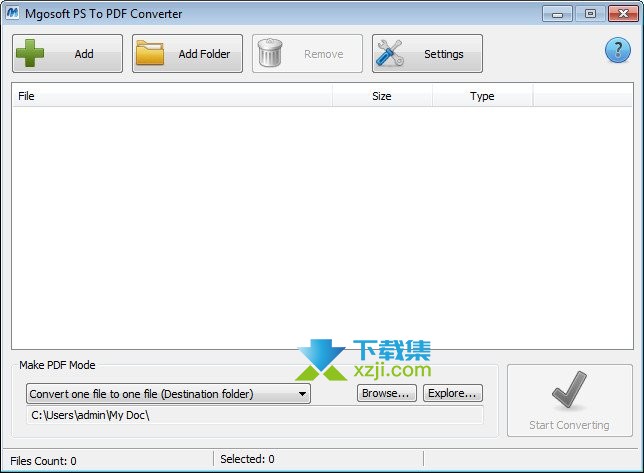 Mgosoft PS To PDF Converter界面