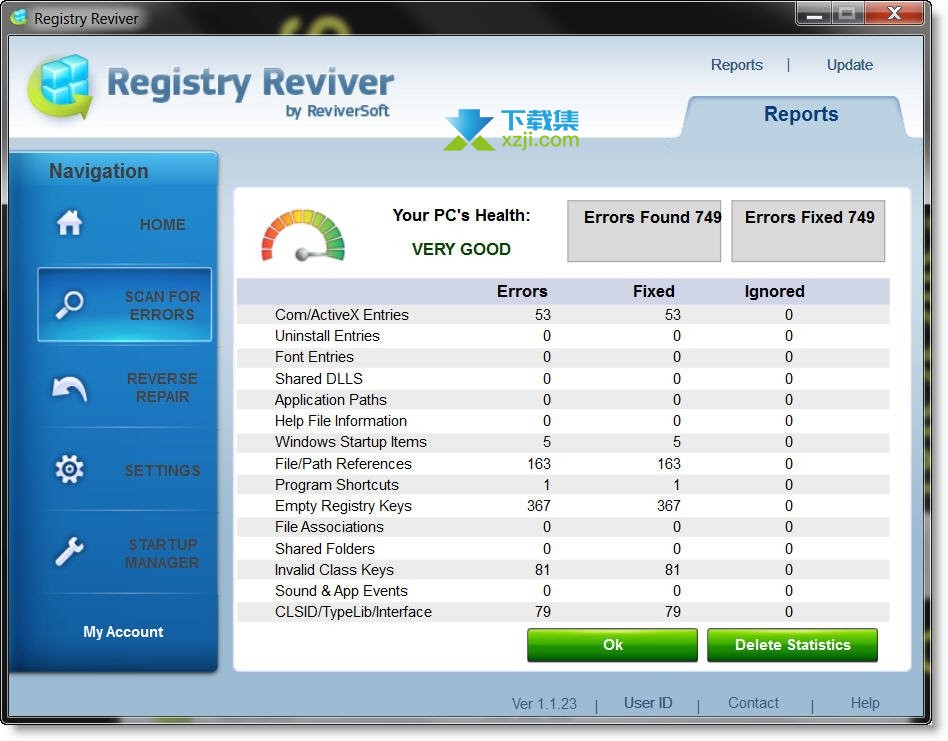 Registry Reviver界面