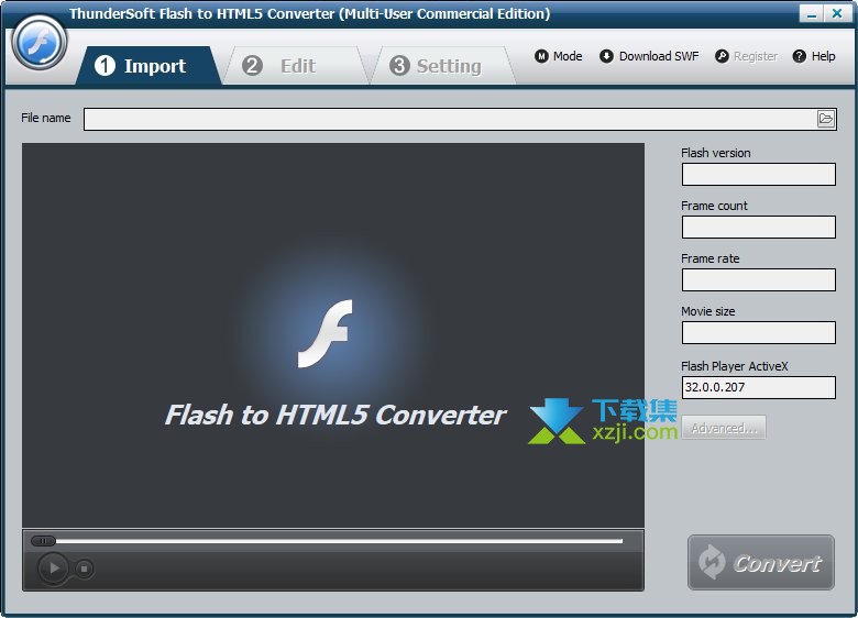 Flash to HTML5 Converter界面