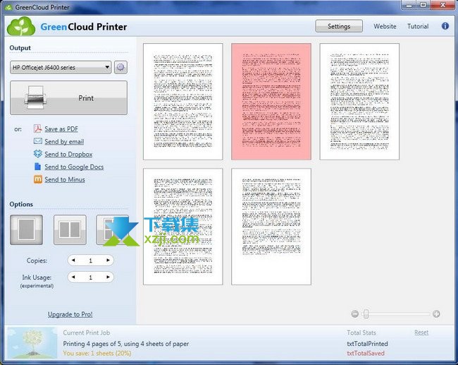 GreenCloud Printer界面