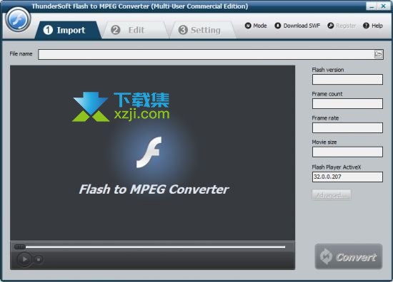 ThunderSoft Flash to MPEG Converter界面
