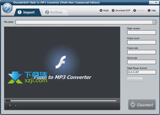 ThunderSoft Flash to MP3 Converter界面