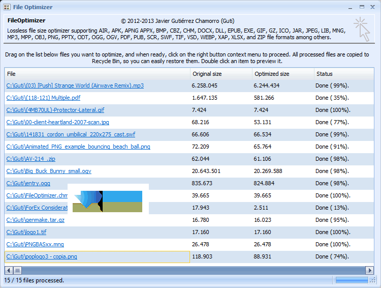 FileOptimizer界面3