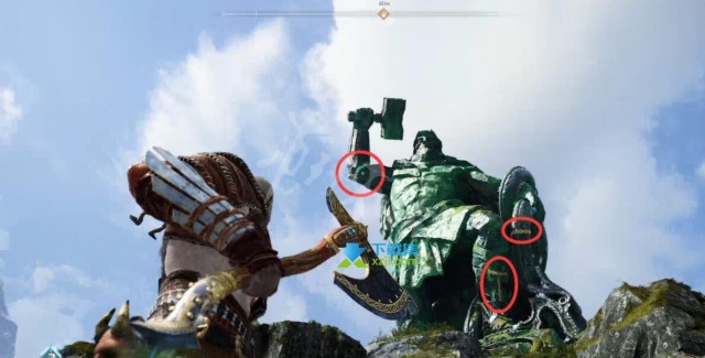 《战神4》游戏中巨锤陨落大门及雕像怎么摧毁