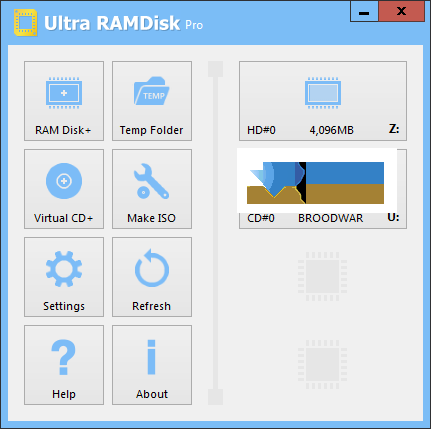 Ultra RamDisk Pro界面