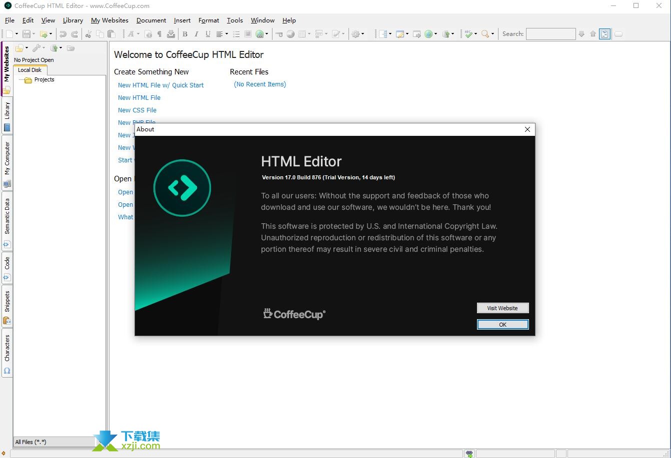 CoffeeCup HTML Editor界面