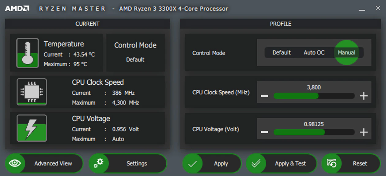 AMD Ryzen Master界面