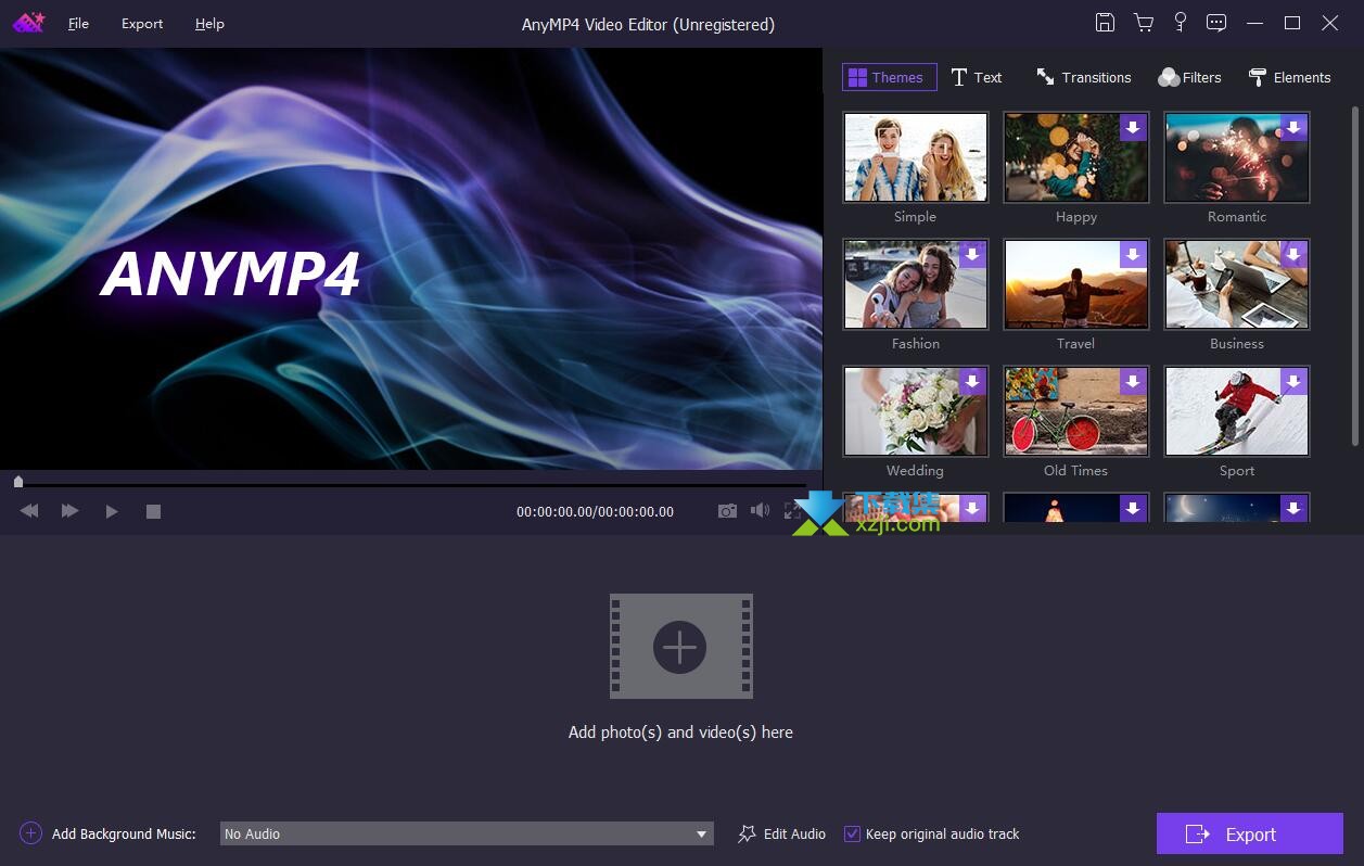 AnyMP4 Video Editor界面