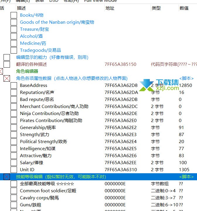 太阁立志传5DX多项CE修改器界面1