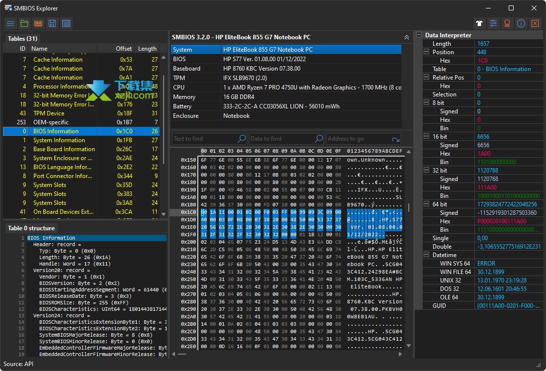 SMBIOS Explorer界面1