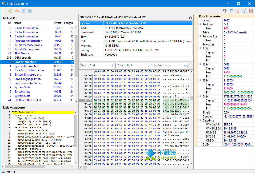 SMBIOS Explorer界面