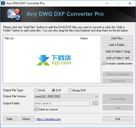 Any DWG DXF Converter Pro界面