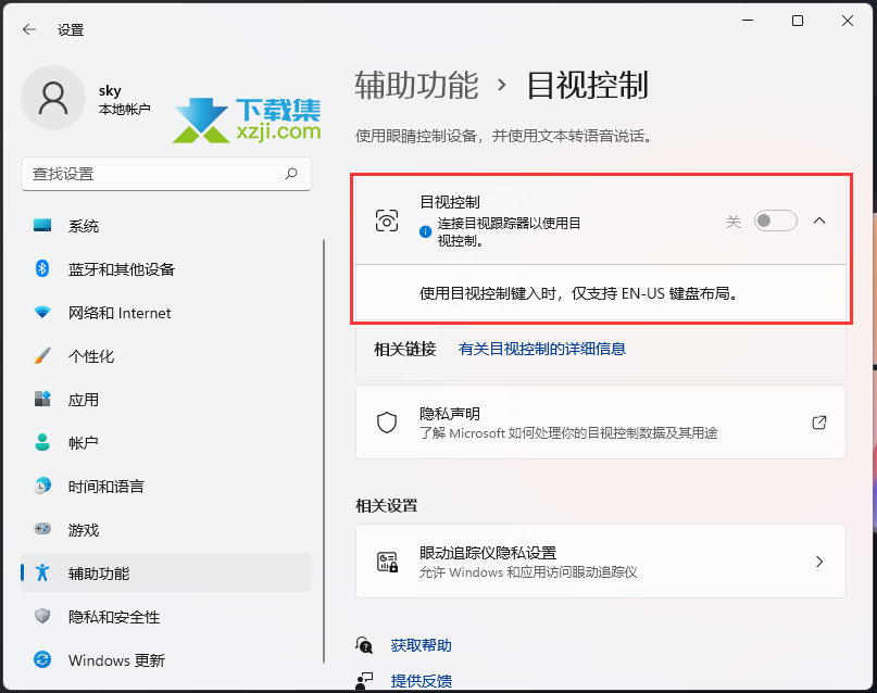 Win11系统怎么开启目视控制 Win11系统目视控制功能开启方法