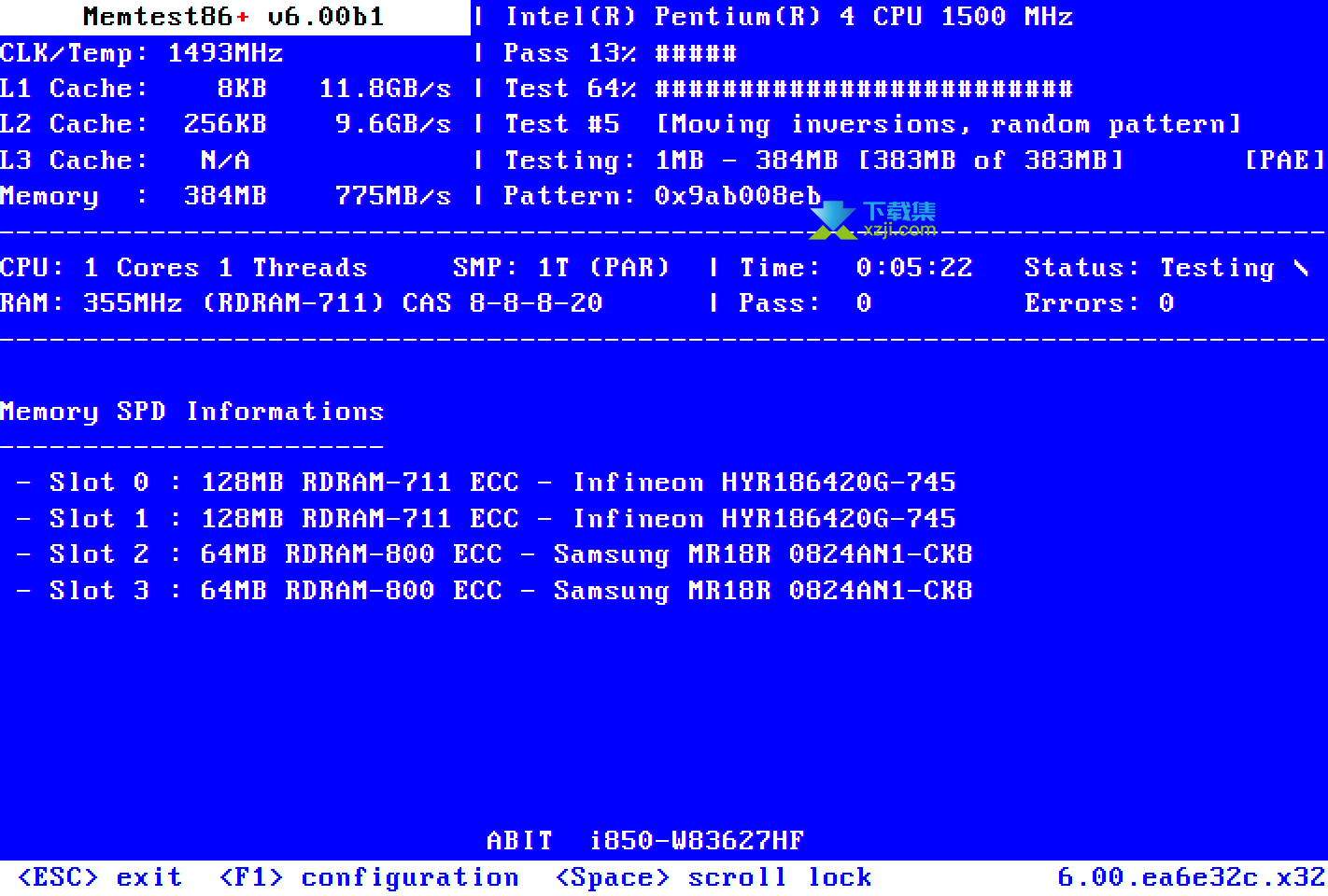 Memtest86+(内存测试工具)v6.20免费版截图（1）