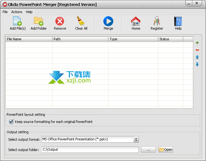 Okdo PowerPoint Merger界面