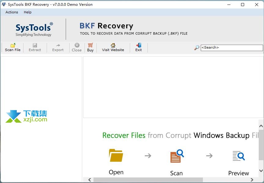SysTools BKF Recovery界面