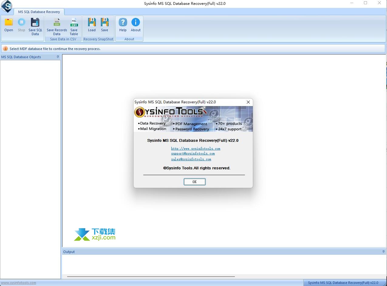 SysInfoTools MS SQL Database Recovery界面