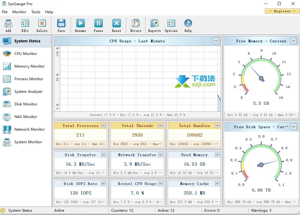 SysGauge Pro界面