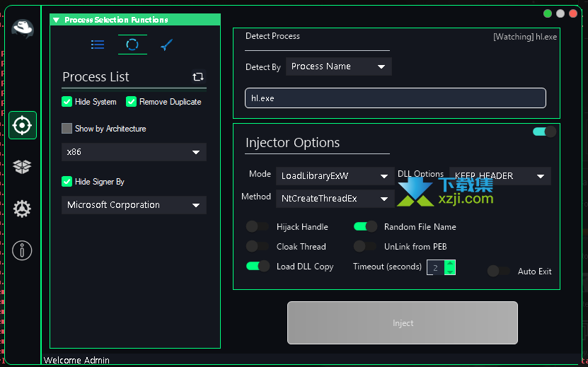 Dll Injector Hacker界面1