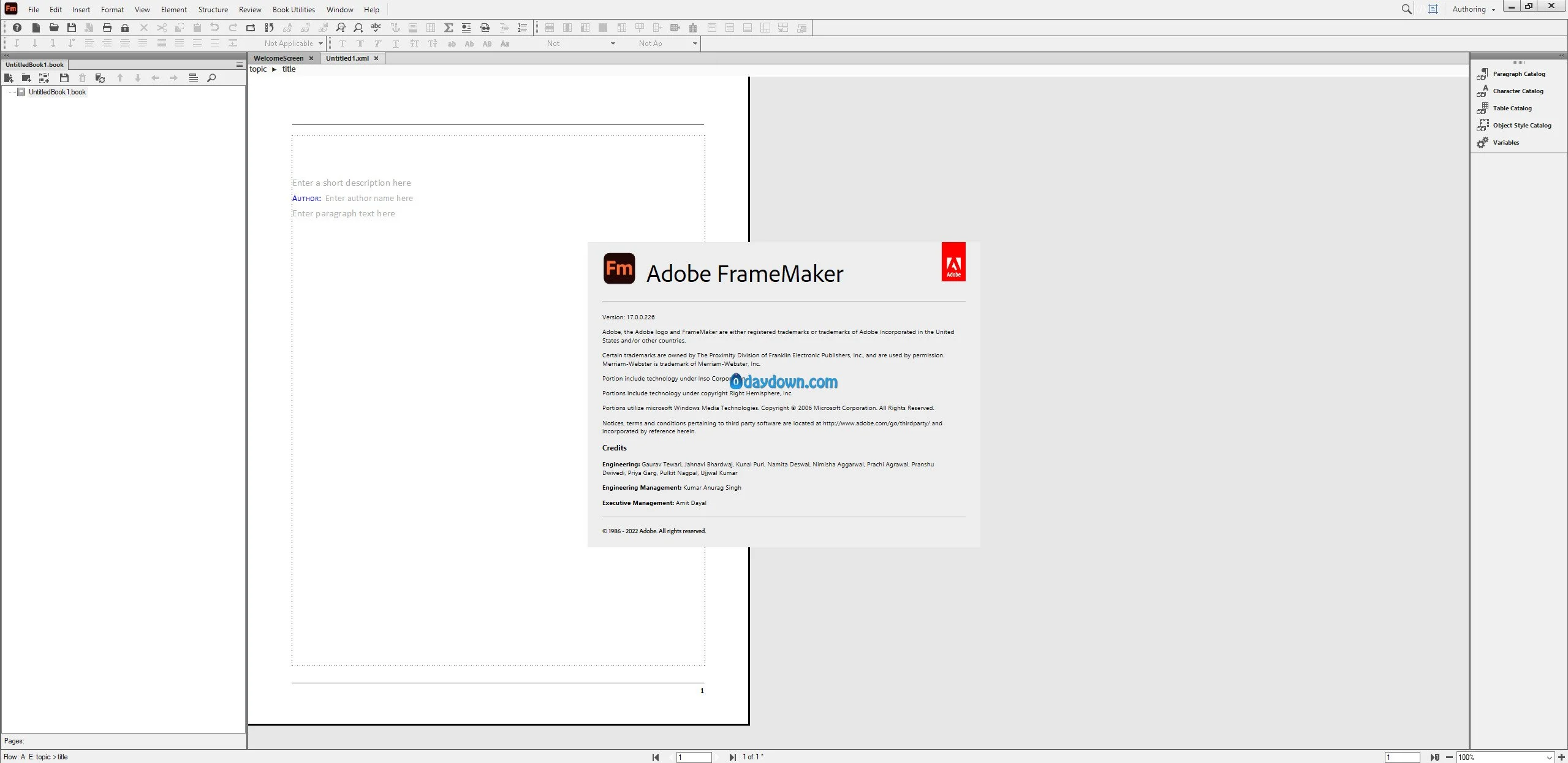 Adobe FrameMaker界面