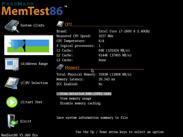 MemTest86界面