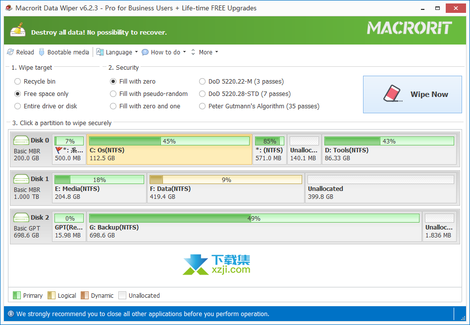 Macrorit Data Wiper界面